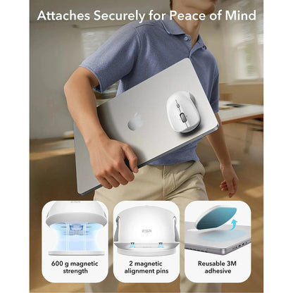 Ratón Inalámbrico ESR MagMouse, 800DPI - 4800DPI, BT / Wi-Fi, Blanco