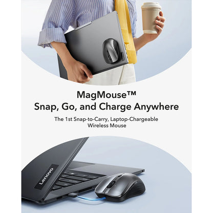 Ratón inalámbrico ESR MagMouse, 800DPI - 4800DPI, Gris