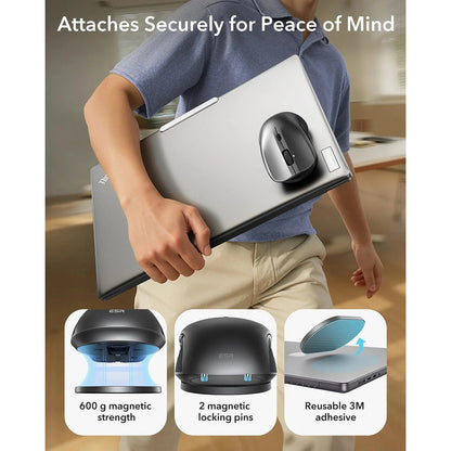 Ratón Inalámbrico ESR MagMouse, 800DPI - 4800DPI, Negro