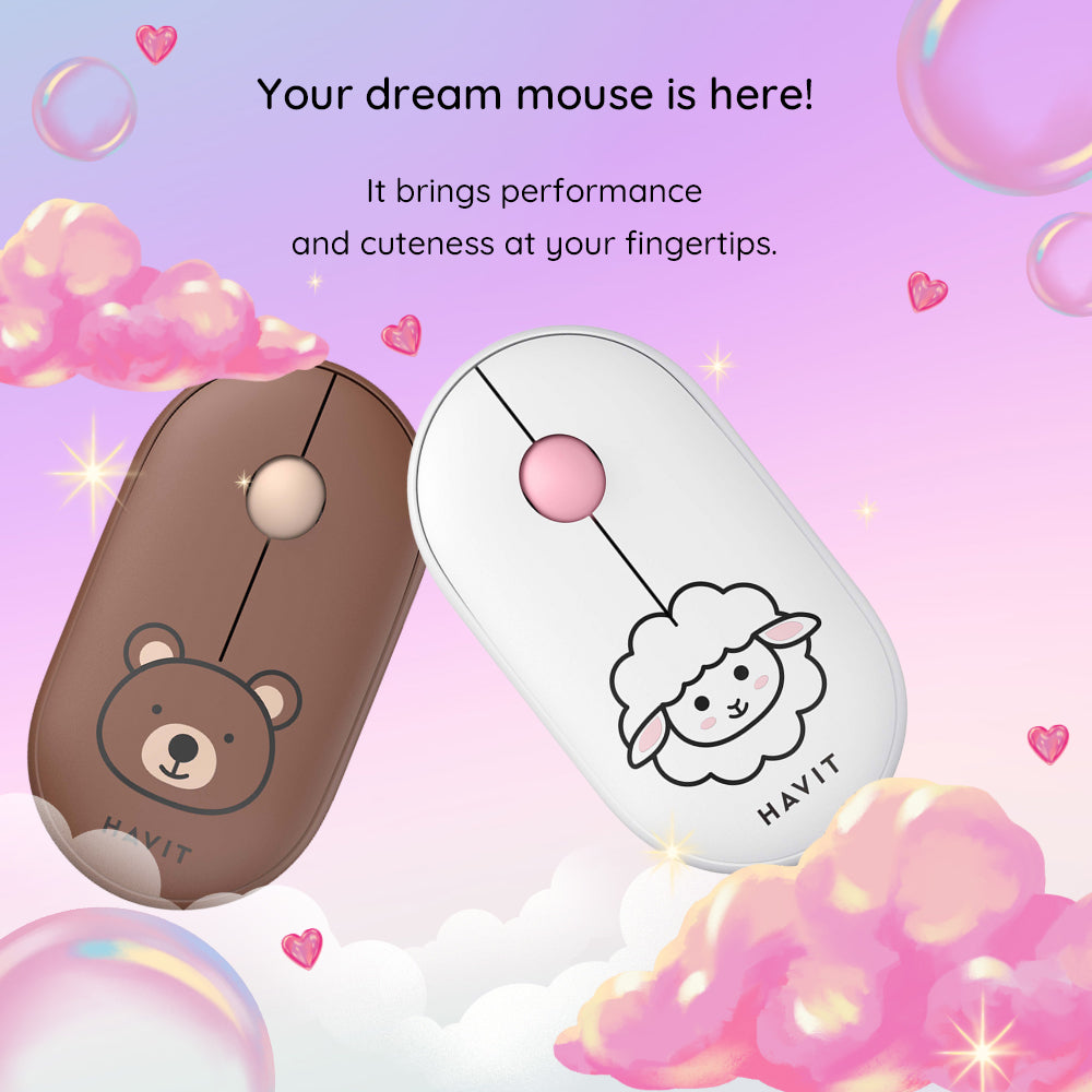 Mouse inalámbrico HAVIT MS75GT Pro, 1600DPI, Marrón