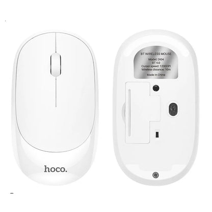 Ratón Inalámbrico HOCO DI04, 1200DPI, BT / Wi-Fi, Blanco