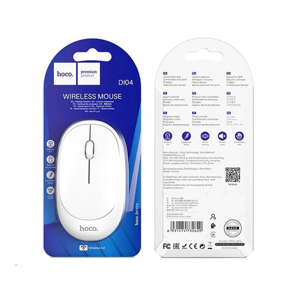 Ratón Inalámbrico HOCO DI04, 1200DPI, BT / Wi-Fi, Blanco