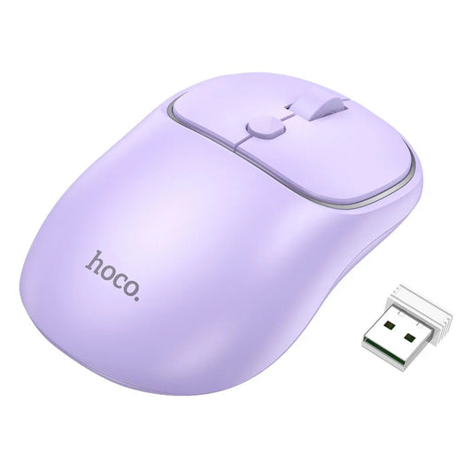 Ratón Inalámbrico HOCO GM25, 1600DPI, BT / Wi-Fi, Morado