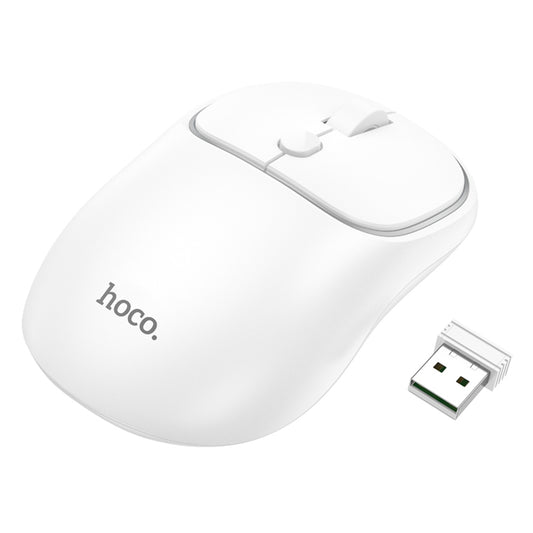 Ratón Inalámbrico HOCO GM25, 1600DPI, BT / Wi-Fi, Blanco