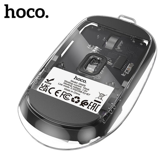Ratón Inalámbrico HOCO GM29, 1600DPI, BT / Wi-Fi, Negro