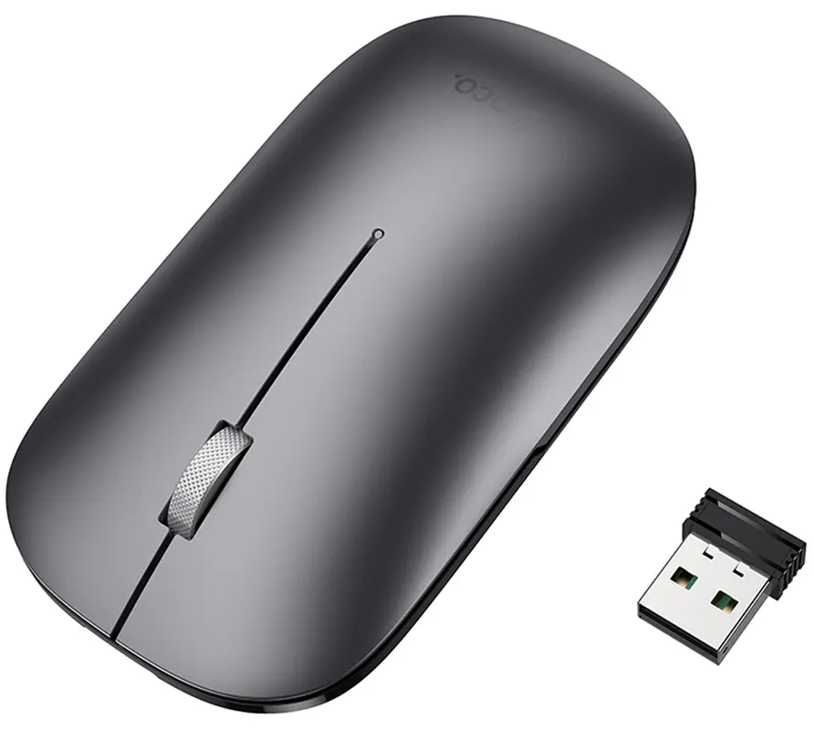 Ratón inalámbrico HOCO GM43, 1600DPI, BT / Wi-Fi, Gris