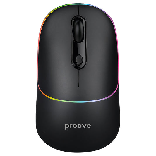 Mouse inalámbrico Proove Blink, RGB, 800DPI - 1600DPI, BT / Wi-Fi, Negro WMBL00002001