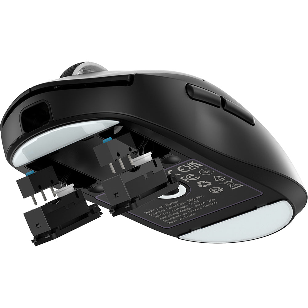 Mouse inalámbrico Proove RC Raider 8K, 800DPI - 32000DPI, BT / Wi-Fi / Cableado, Negro WMRR00122001