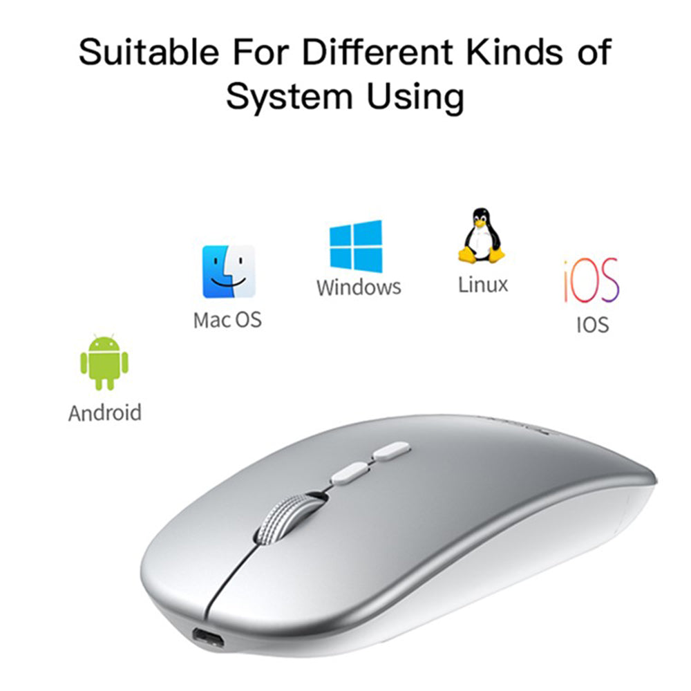 Mouse Wireless Yesido KB15, 800DPI - 1600DPI, Plateado