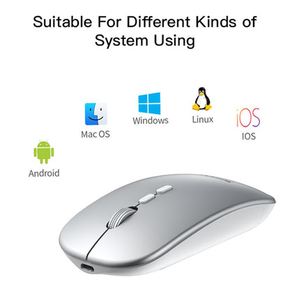 Mouse Wireless Yesido KB15, 800DPI - 1600DPI, Plateado