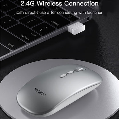 Mouse Wireless Yesido KB15, 800DPI - 1600DPI, Plateado