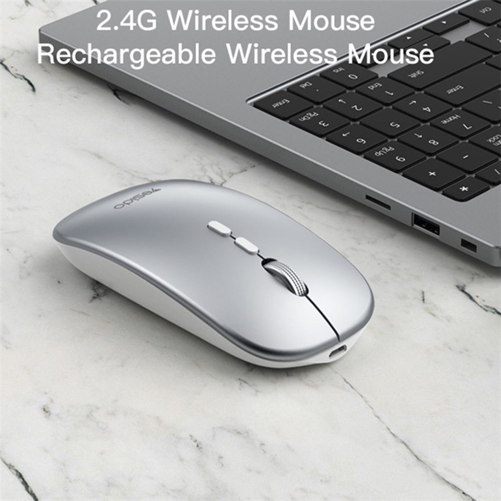 Mouse Wireless Yesido KB15, 800DPI - 1600DPI, Plateado