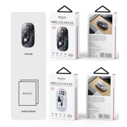 Ratón Inalámbrico Yesido KB29, 800DPI - 1600DPI, BT / Wi-Fi, Negro