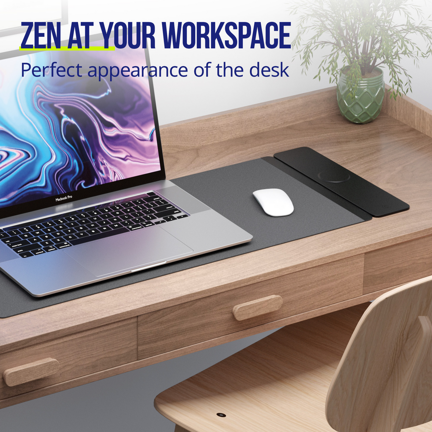 MousePad Allity. ALP-100 4en1 con Carga Inalámbrica para Teléfono / Reloj / Auriculares, Negro