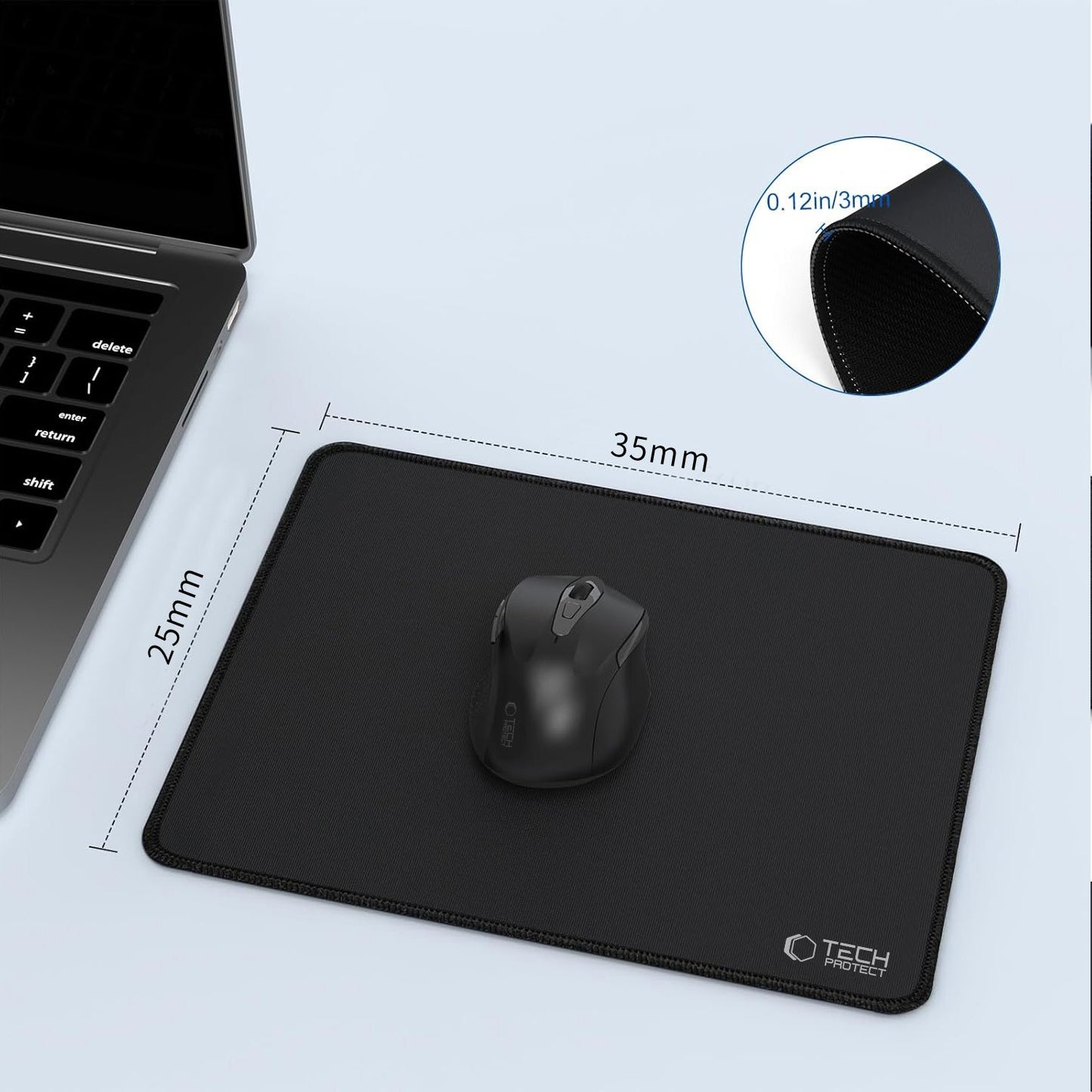 MousePad Tech-Protect A100, 350mm x 250mm, Negro