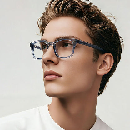 Gafas de ordenador para hombre Techsuit LS084, Anti luz azul, azules transparentes