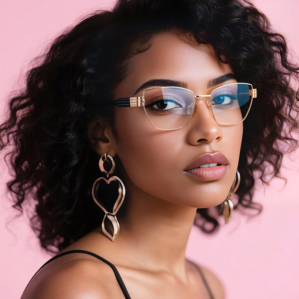 Techsuit 3162 Women's Computer Glasses, Anti-Blue Light, Gold