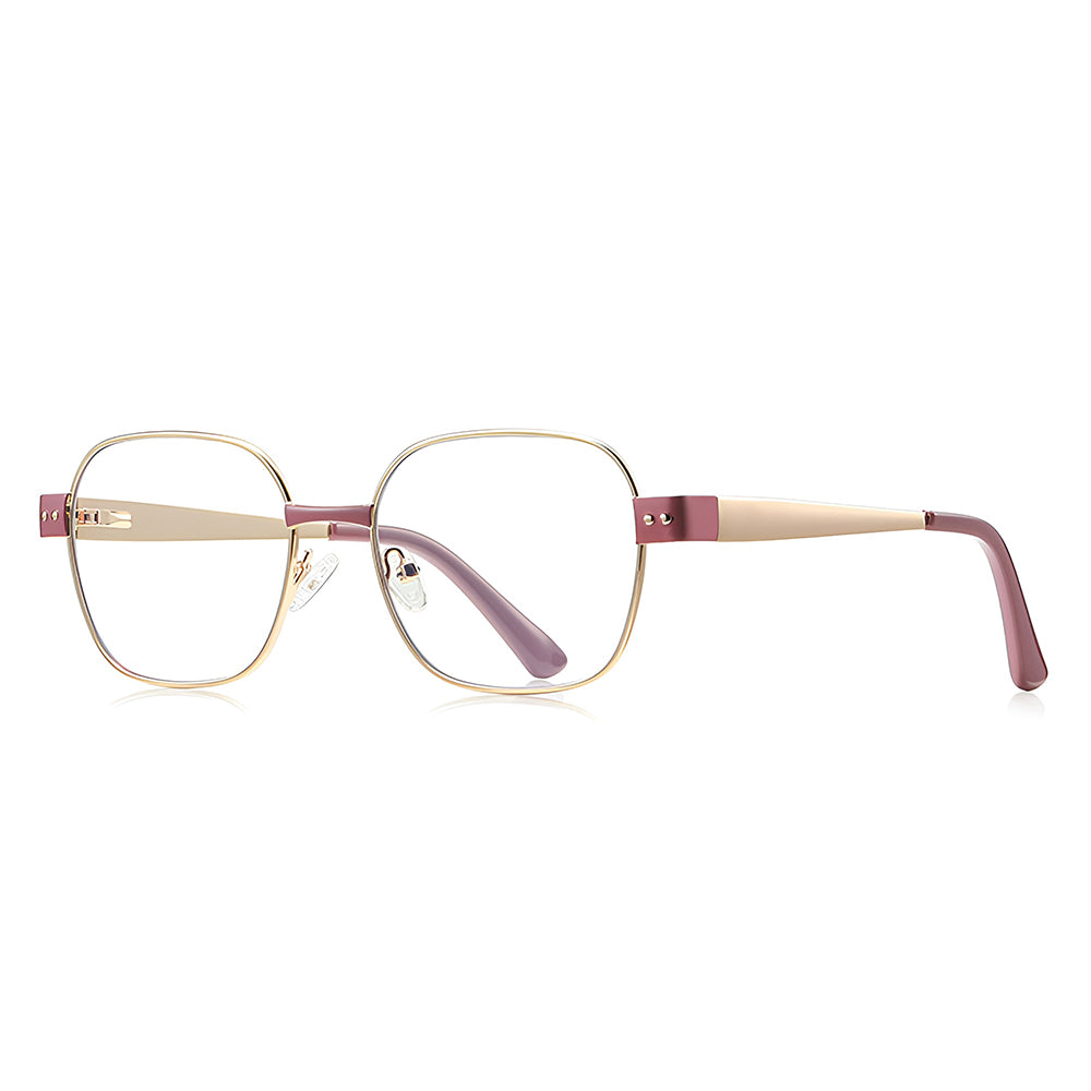 Gafas de Computadora para Mujer Techsuit 3172, Anti Luz Azul, Rosa Dorado
