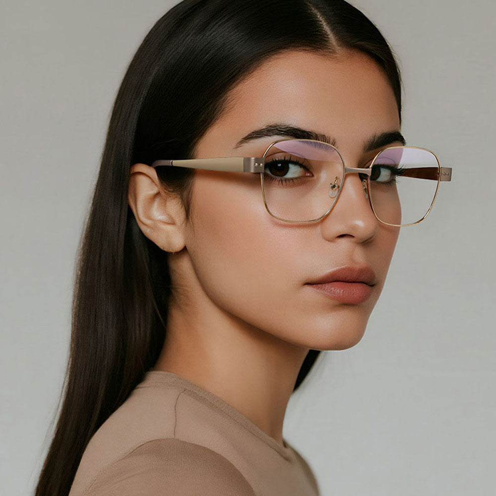 Gafas de Computadora para Mujer Techsuit 3172, Anti Luz Azul, Rosa Dorado