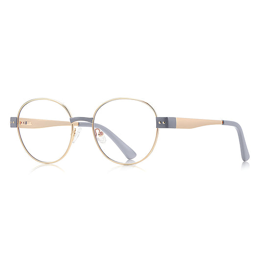 Gafas de Computadora para Mujer Techsuit 3175, Anti Luz Azul, Dorado Gris Claro