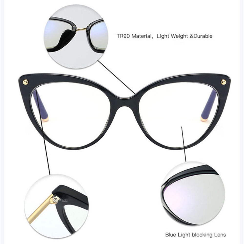 Gafas de ordenador para mujer Techsuit F93308, Anti luz azul, negras doradas