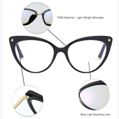 Gafas de ordenador para mujer Techsuit F93308, Anti luz azul, negras doradas