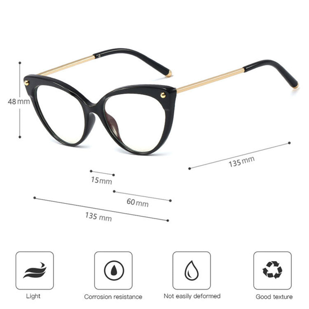Gafas de ordenador para mujer Techsuit F93308, Anti luz azul, negras doradas