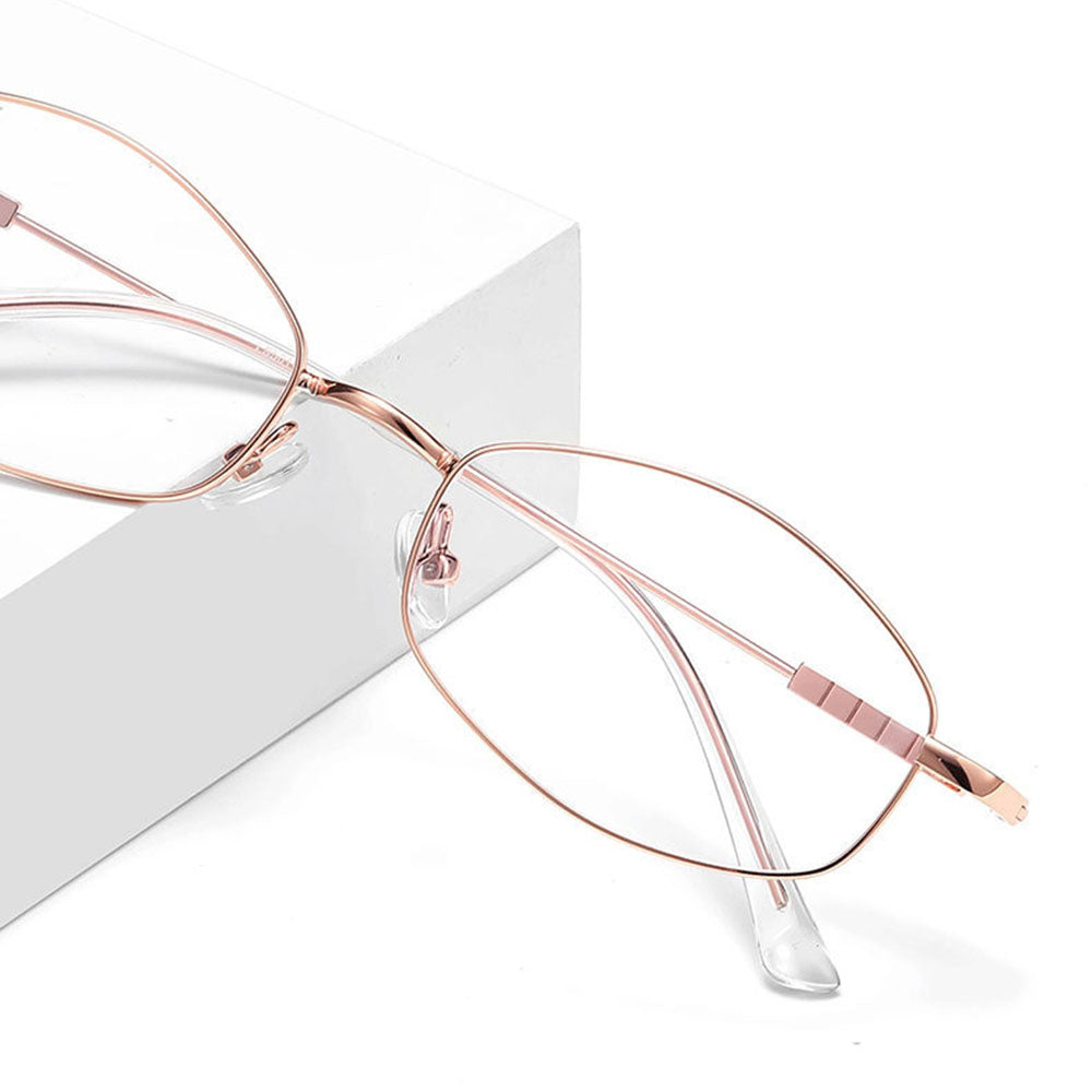 Techsuit LS501 Women's Computer Glasses, Anti-Blue Light, Rose Gold