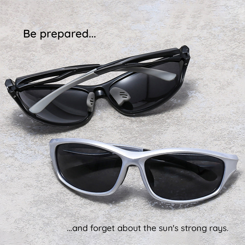 Unisex Cycling Glasses Techsuit 9309, Polarized, Black Red