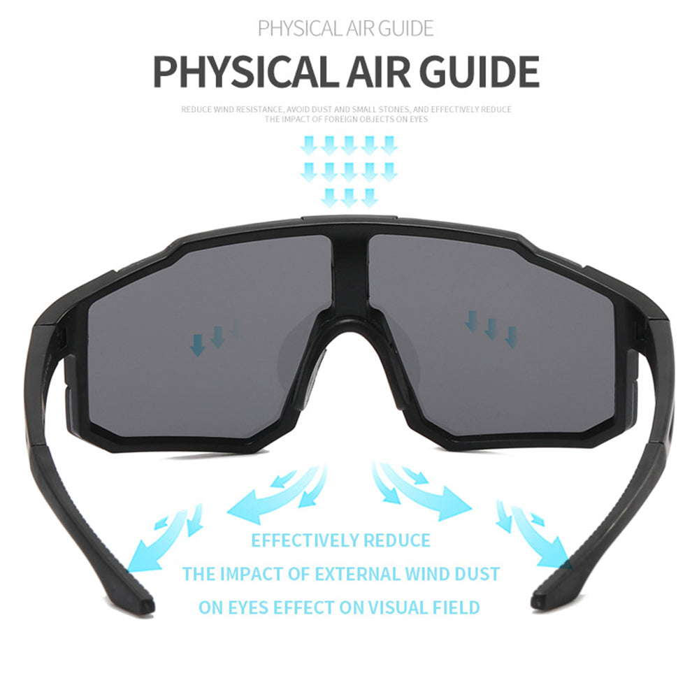 Gafas de Ciclismo Unisex Techsuit 9337, Protección UV, Negro Plateado