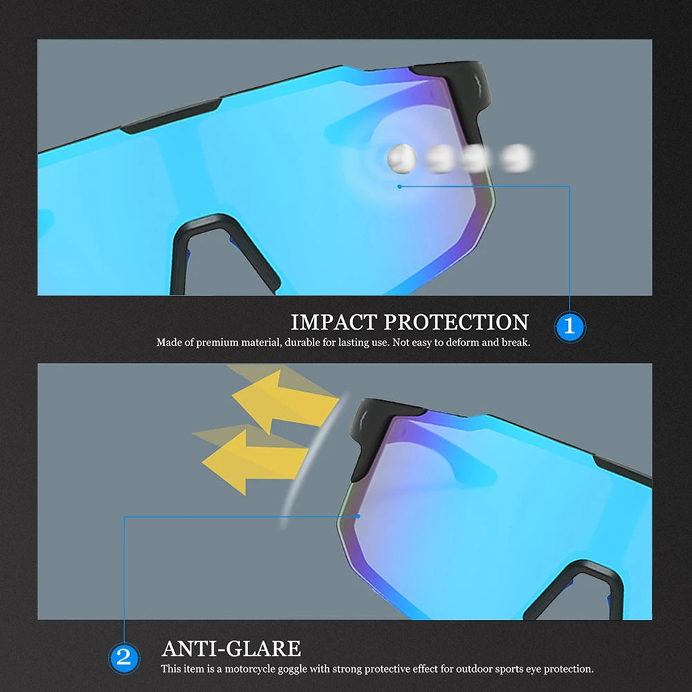 Gafas de Ciclismo Unisex Techsuit 9337, Protección UV, Negro Plateado