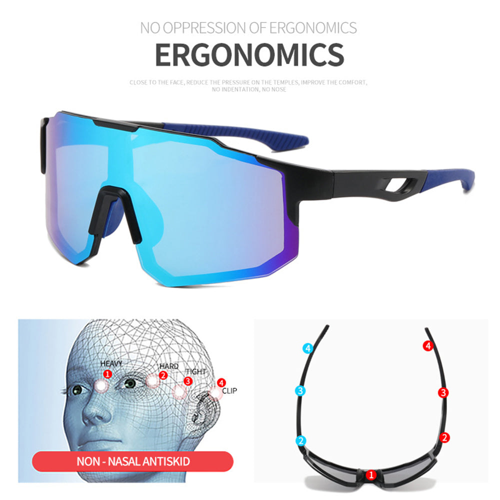 Gafas de Ciclismo Unisex Techsuit 9337, Protección UV, Negro Rojo