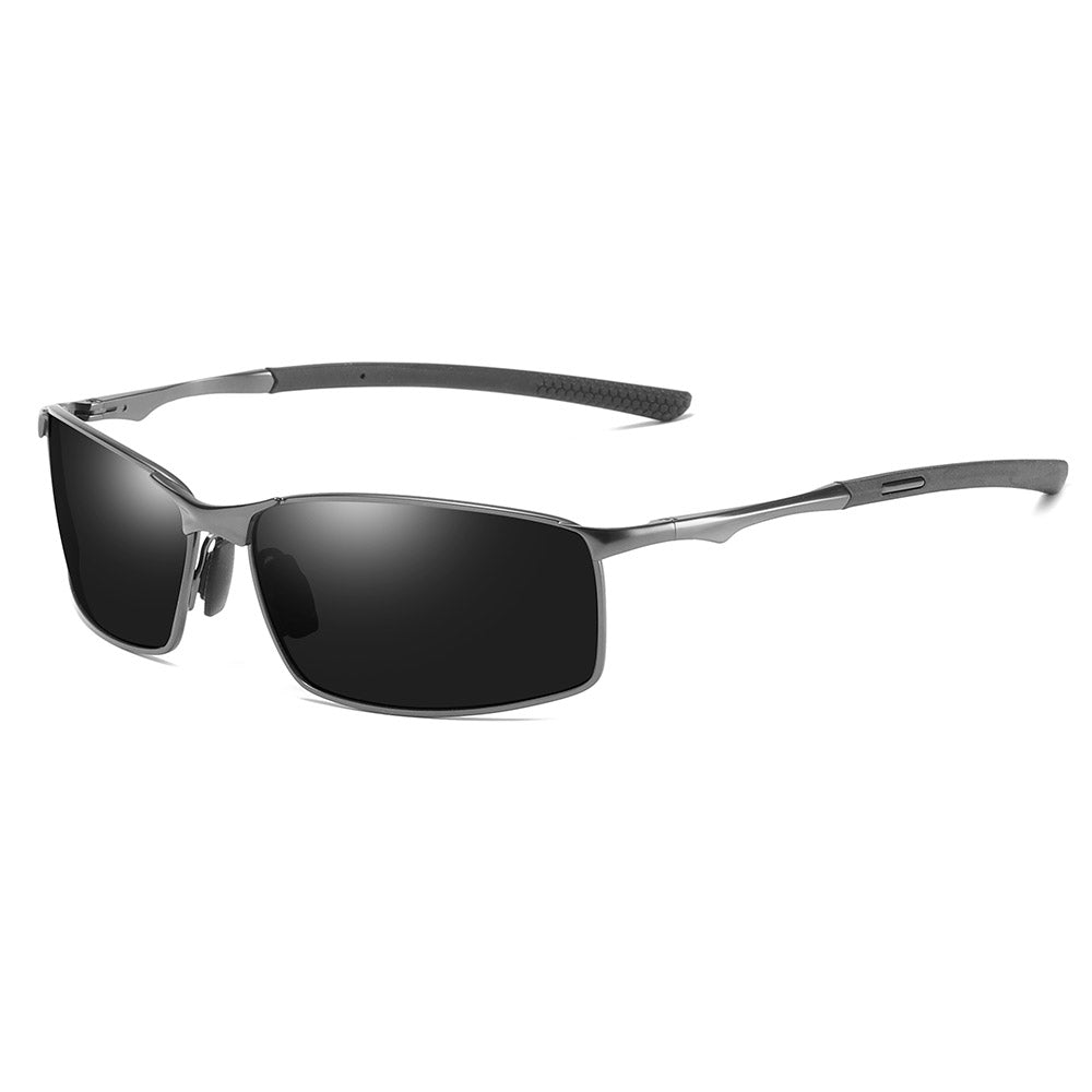 Gafas de Sol para Hombre Techsuit 559, Polarizadas, Protección UV, Negras Plateadas