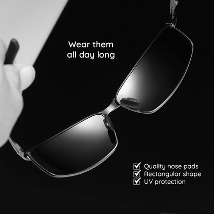 Gafas de Sol para Hombre Techsuit 559, Polarizadas, Protección UV, Negras Plateadas