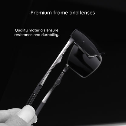 Gafas de Sol para Hombre Techsuit 559, Polarizadas, Protección UV, Negras Plateadas