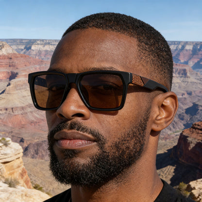 Gafas de Sol para Hombre Techsuit 8500, Polarizadas, Protección UV, Negro Gris