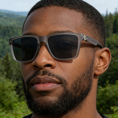 Gafas de Sol para Hombre Techsuit 8506, Polarizadas, Protección UV, Gris Mate