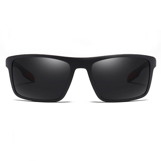 Gafas de Sol para Hombre Techsuit TR90 (MM101), Polarizadas, Protección UV, Negro Mate Rojo