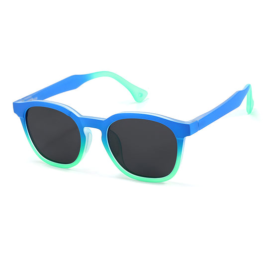 Gafas de Sol para Niños Techsuit 691, Polarizadas, Protección UV, Negro Azul Verde Degradado