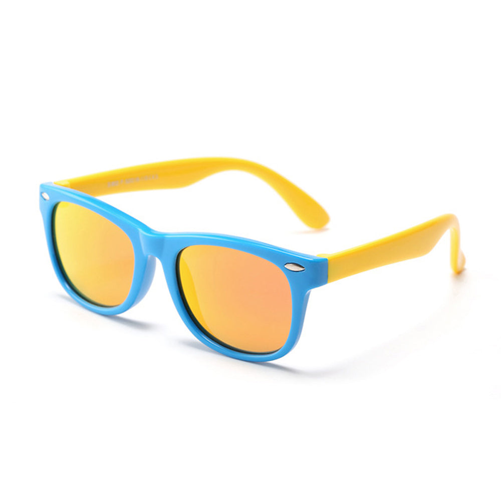 Gafas de Sol para Niños Techsuit D802, Polarizadas, Protección UV, Azules Amarillos Naranjas