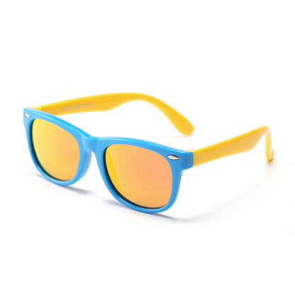 Gafas de Sol para Niños Techsuit D802, Polarizadas, Protección UV, Azules Amarillos Naranjas