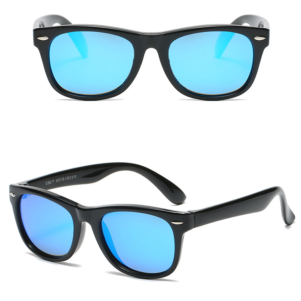 Gafas de Sol para Niños Techsuit D802, Polarizadas, Protección UV, Negras Azules