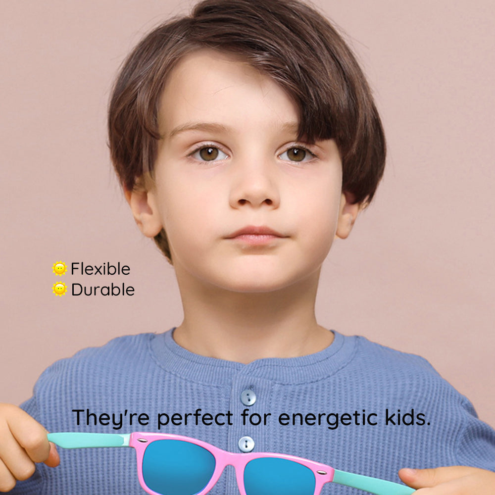 Gafas de Sol para Niños Techsuit D802, Polarizadas, Protección UV, Negras Azules