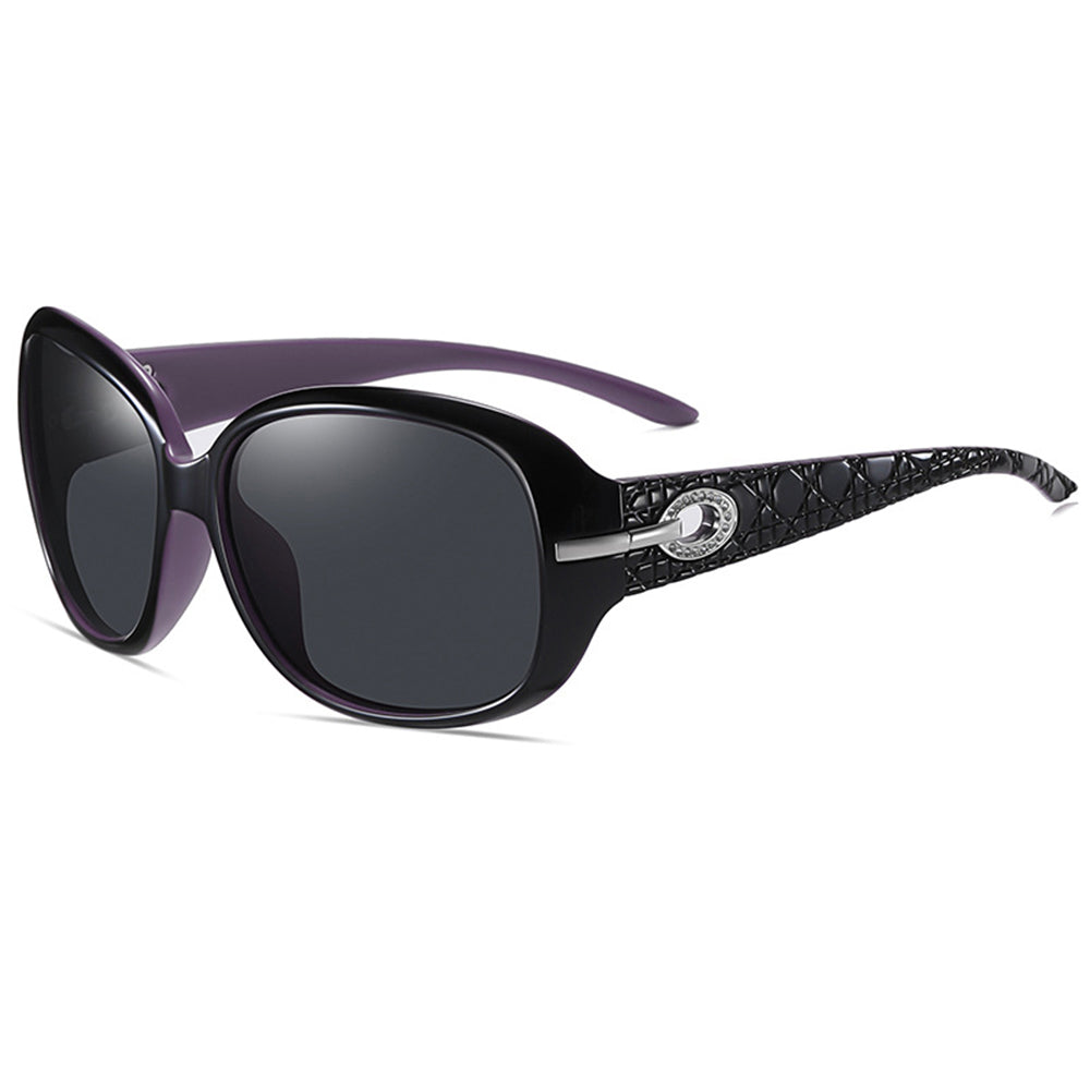 Gafas de Sol Mujer Techsuit 2012, Polarizadas, Protección UV, Negro Morado Gris