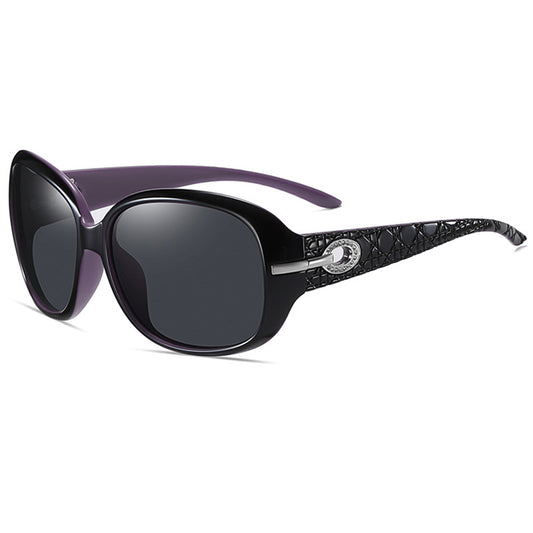 Gafas de Sol Mujer Techsuit 2012, Polarizadas, Protección UV, Negro Morado Gris