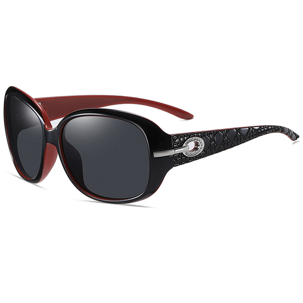 Gafas de Sol Mujer Techsuit 2012, Polarizadas, Protección UV, Negro Rojo Gris