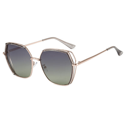 Gafas de Sol Mujer Techsuit 9768, Polarizadas, Protección UV, Gris Dorado Verde