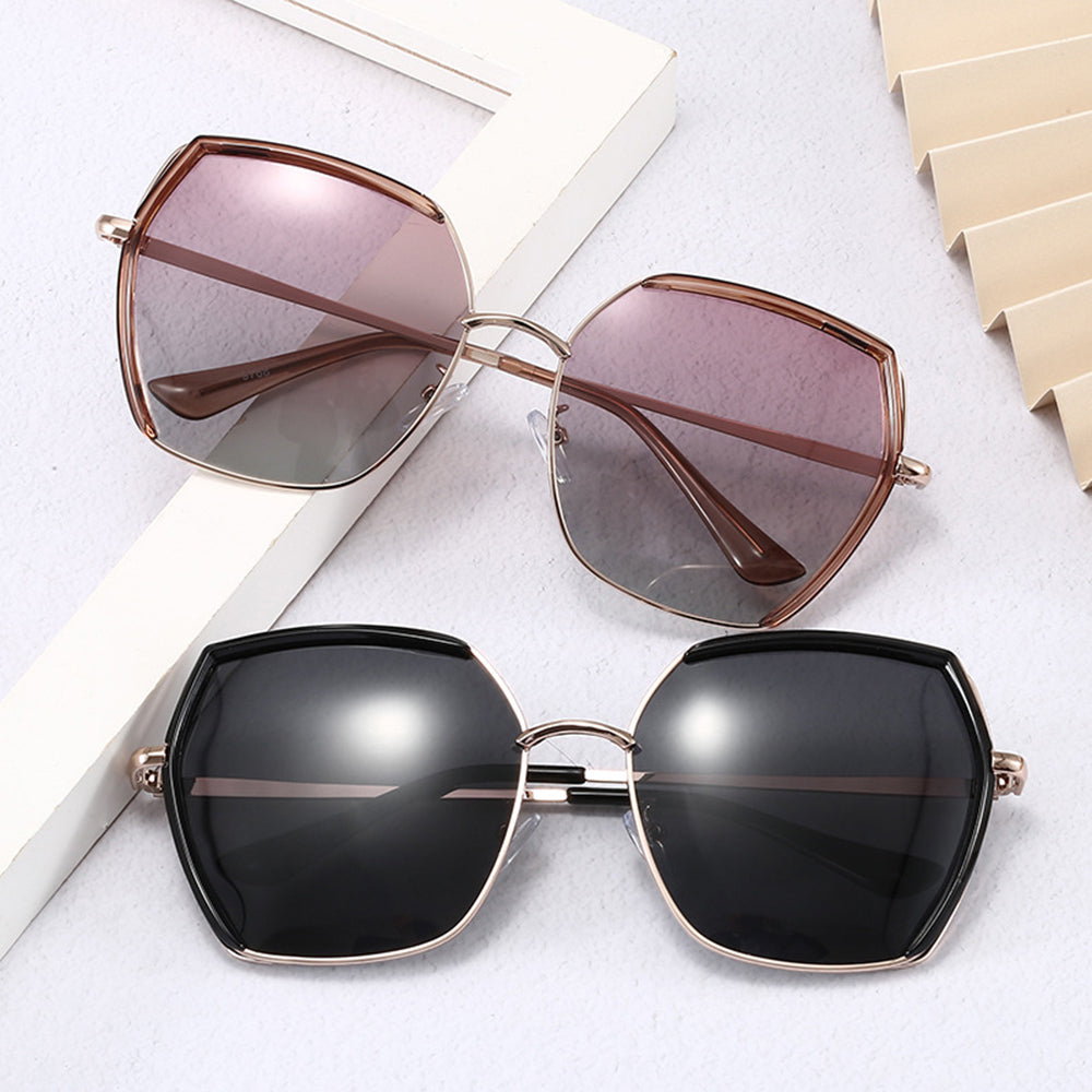 Gafas de Sol Mujer Techsuit 9768, Polarizadas, Protección UV, Gris Dorado Verde