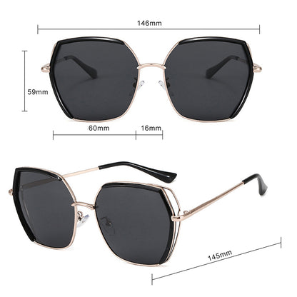Gafas de Sol Mujer Techsuit 9768, Polarizadas, Protección UV, Gris Dorado Verde