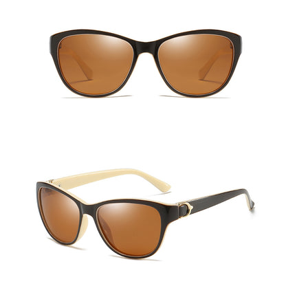 Gafas de Sol Mujer Techsuit A572, Polarizadas, Protección UV, Marrón Blanco